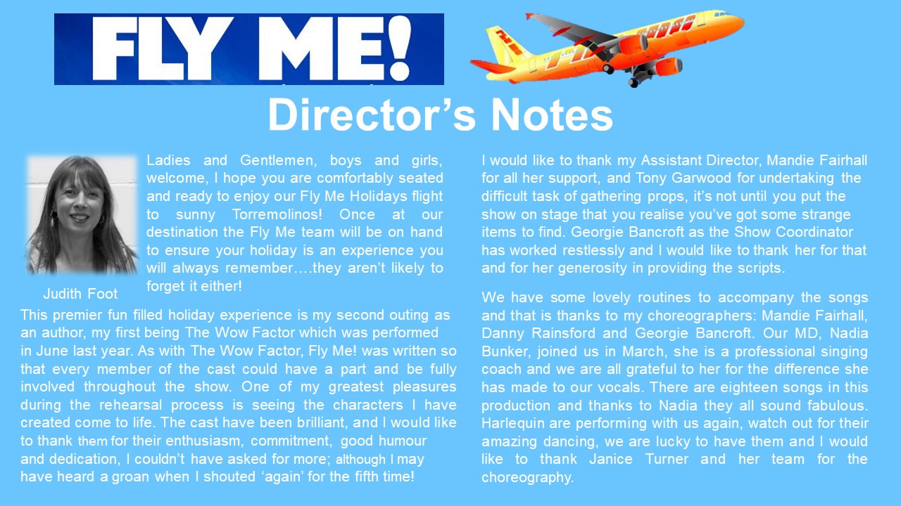 Fly Me! Director's Notes